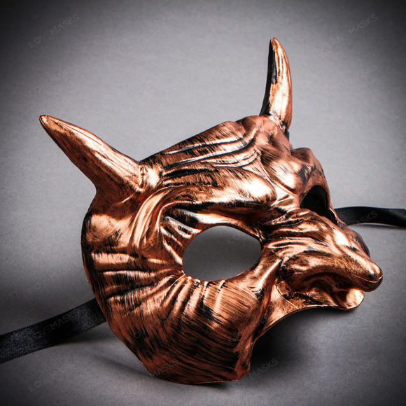 Goblin Devil Short Horn Eyes Mask - Black Copper - Picture 4 of 4